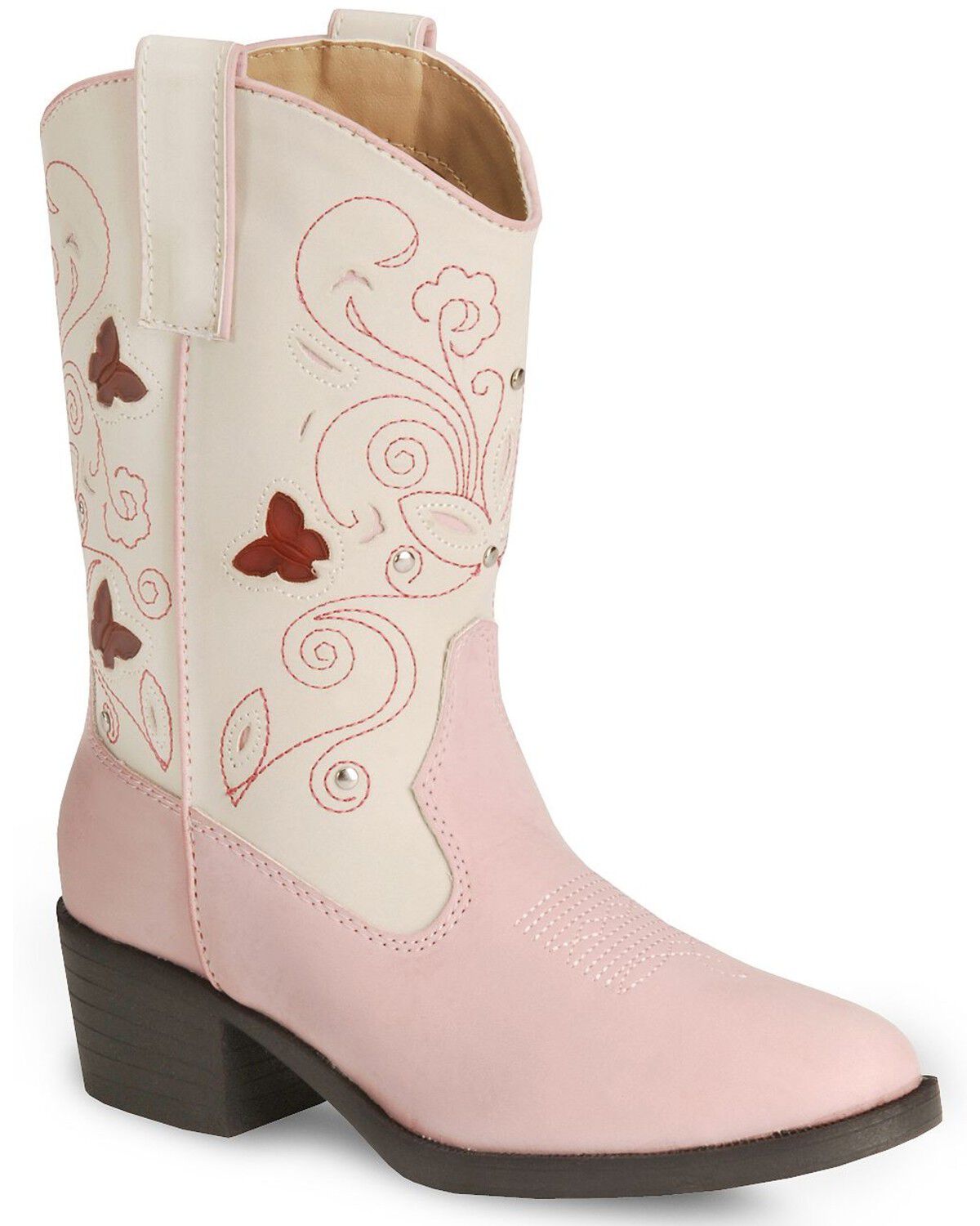 Roper Girls' Butterfly Light Western Boots - Round Toe 