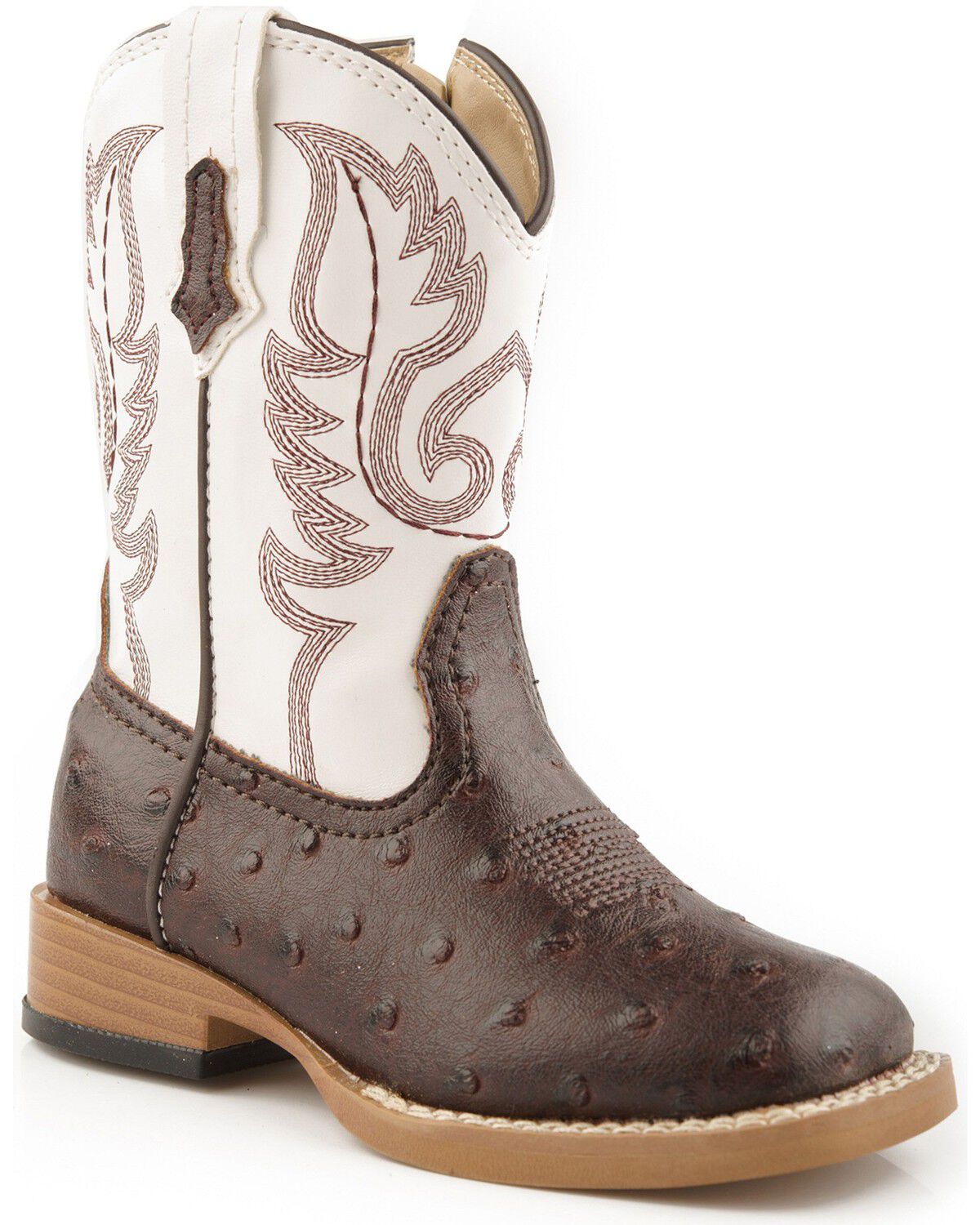 Roper Toddler Girls' Faux Ostrich Western Boots - Square Toe 