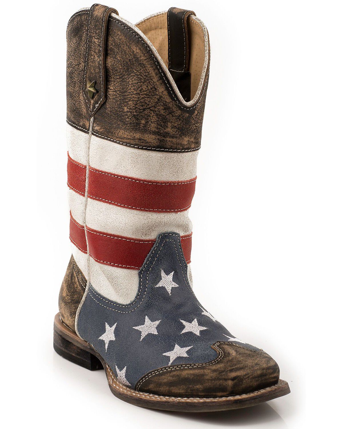 Roper Boys' American Flag Western Boots - Square Toe 