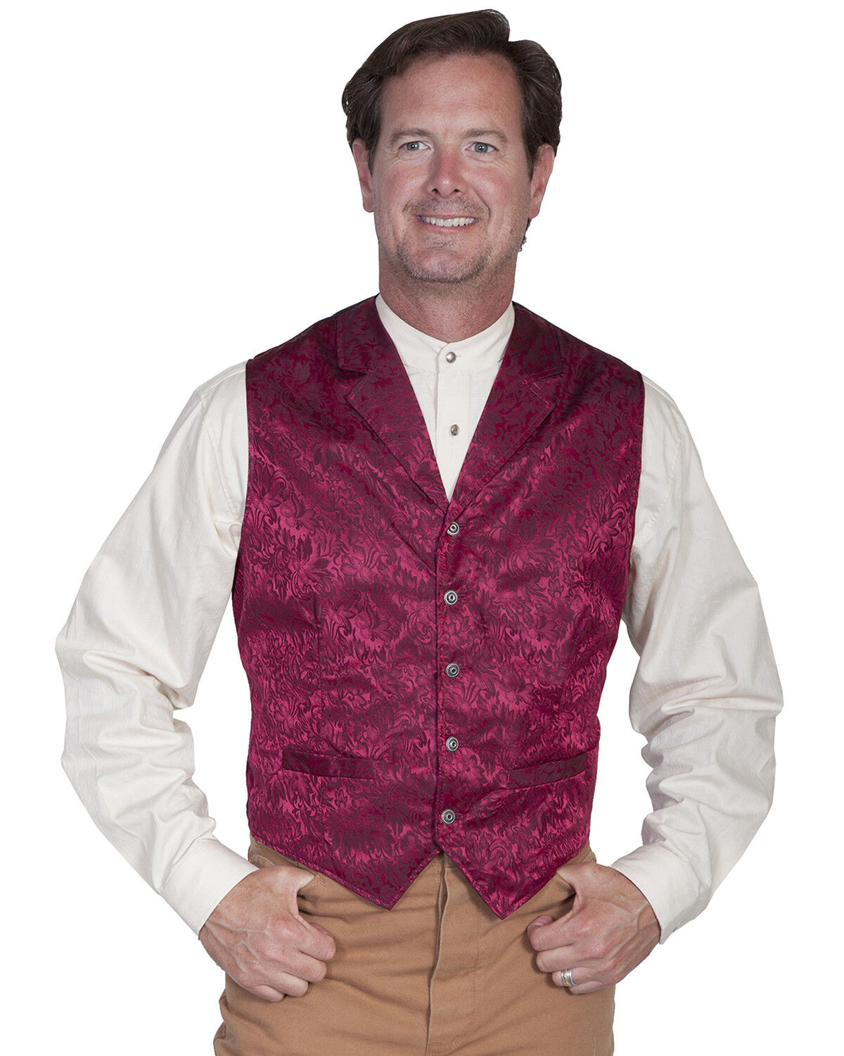 Wahmaker Silk Floral Single Breasted Vest - Big & Tall 