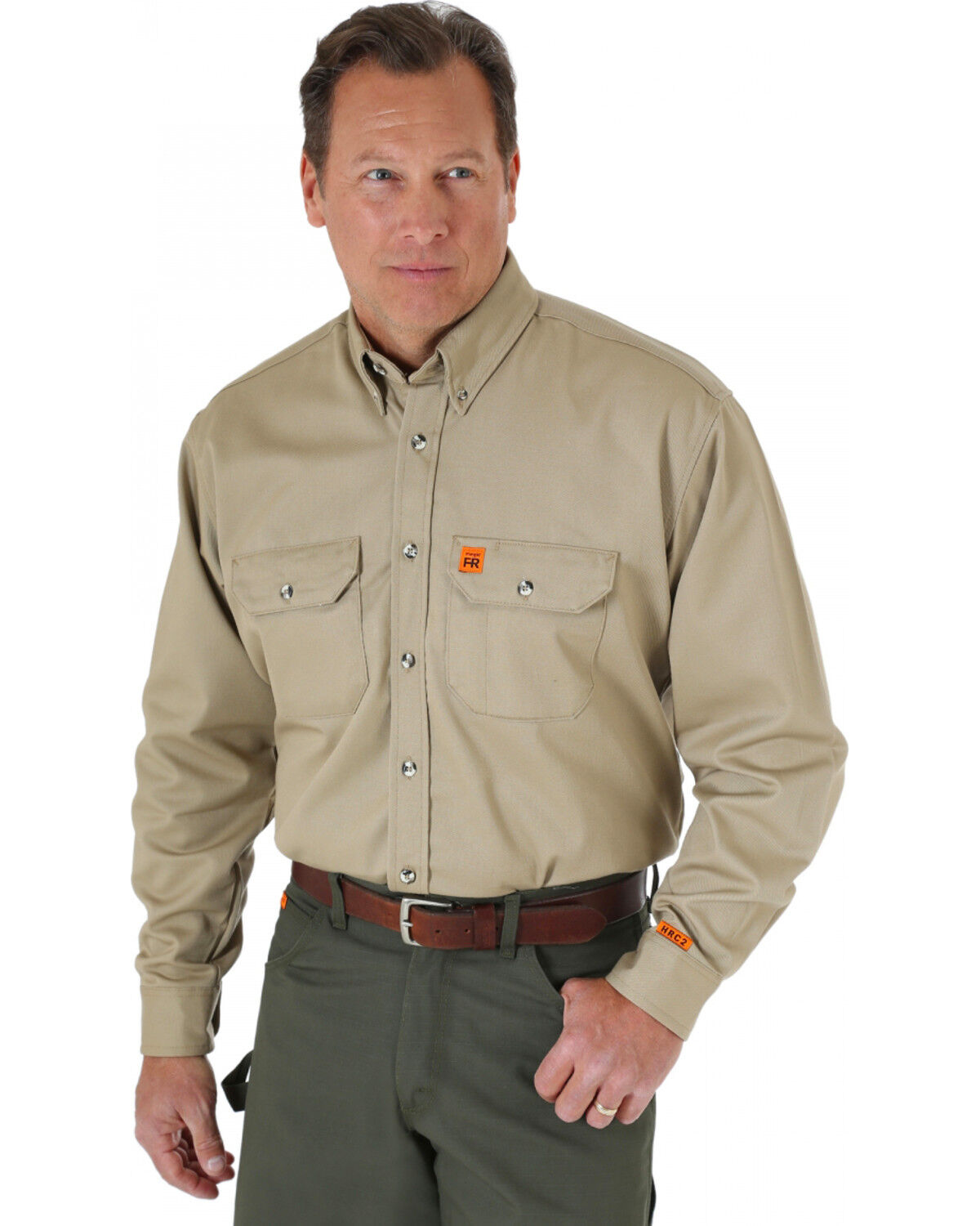 Wrangler Riggs Men's FR Long Sleeve Button Down Work Shirt 
