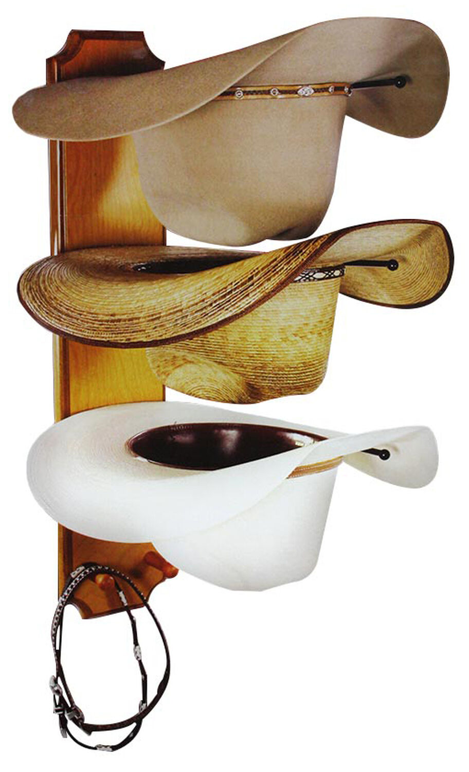 BB Ranch? Rolled Oak 3 Tiered Cowboy Hat Rack 