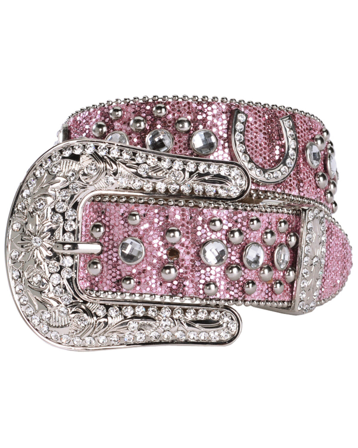 Nocona Belt Co. Girls' Glittery Horseshoe Concho Western Belt 