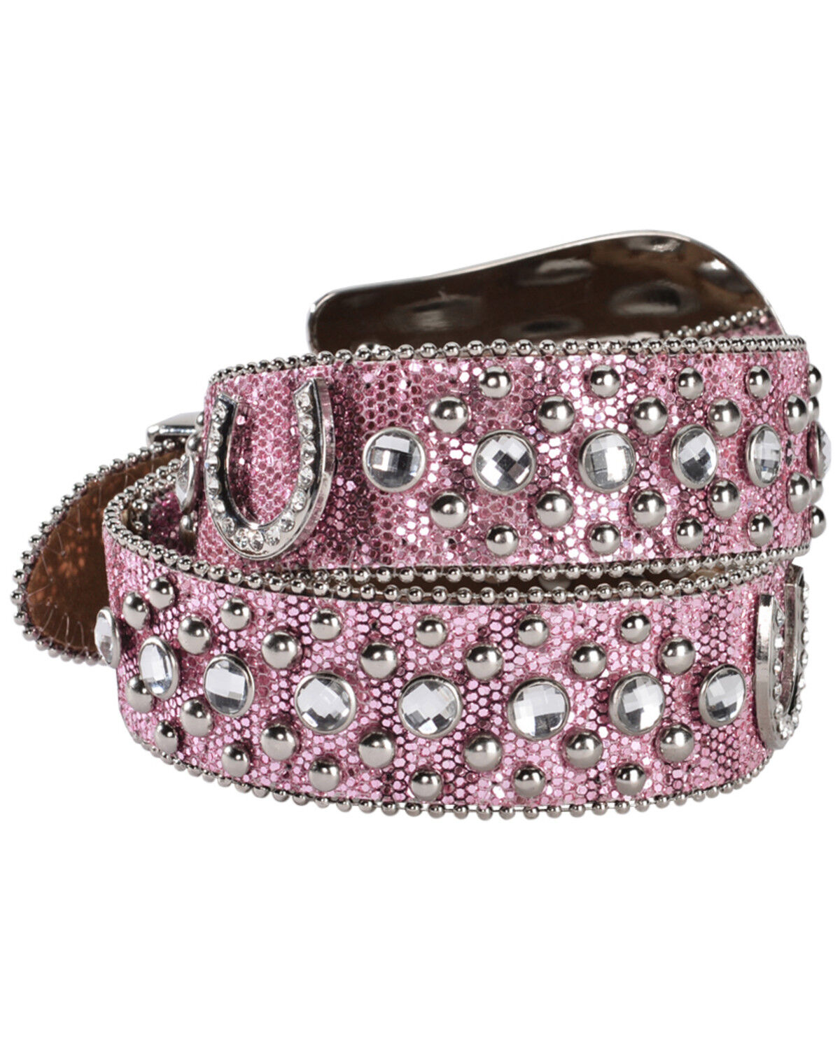 Nocona Belt Co. Girls' Glittery Horseshoe Concho Western Belt