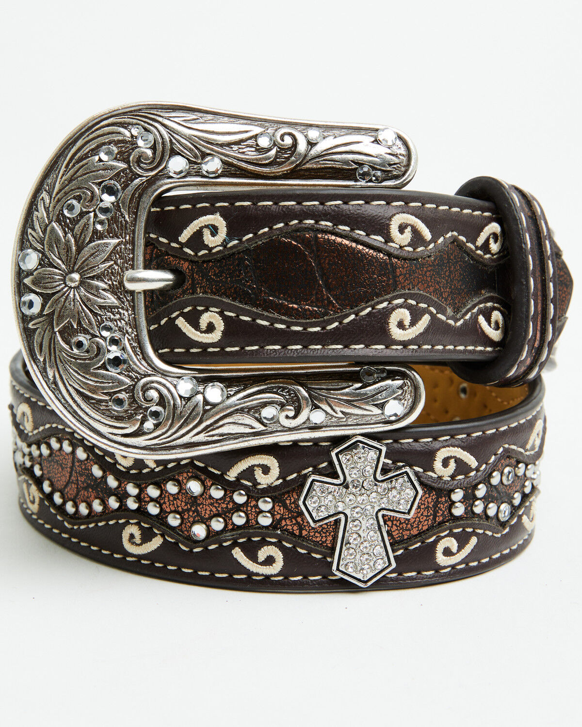 Ariat Girls Studded Cross Inlay Belt 