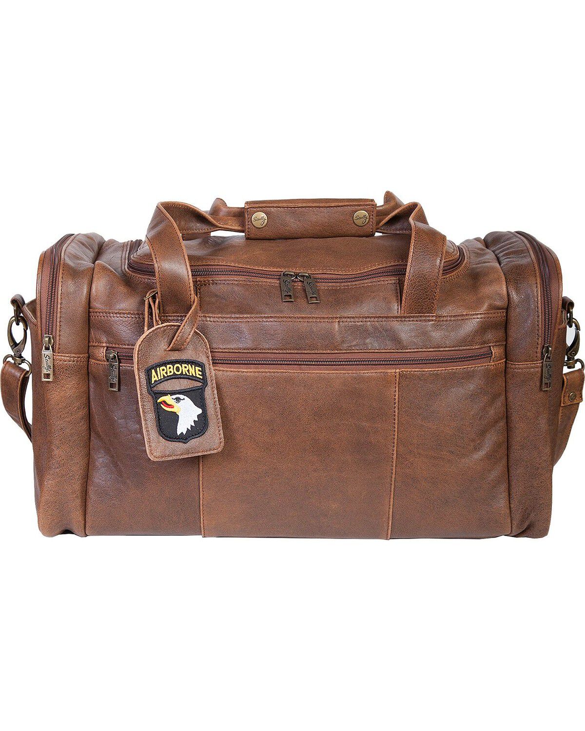 Scully Brown Leather Duffel Bag 