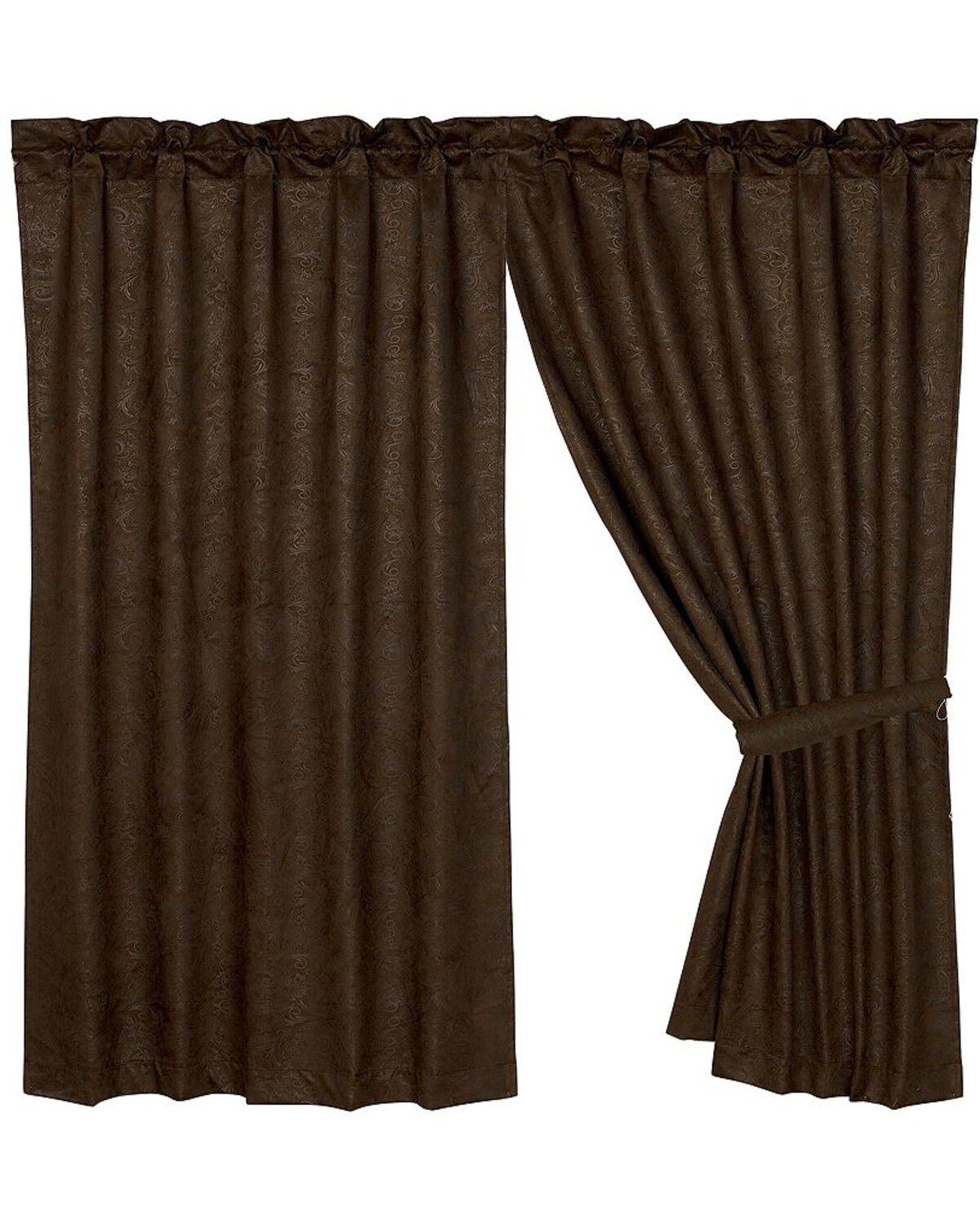 HiEnd Accents Caldwell Faux Tooled Leather Curtain 