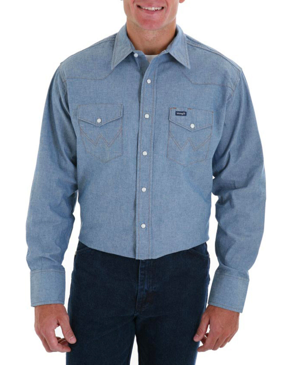 Wrangler Men's Cowboy Cut Work Chambray Shirt 