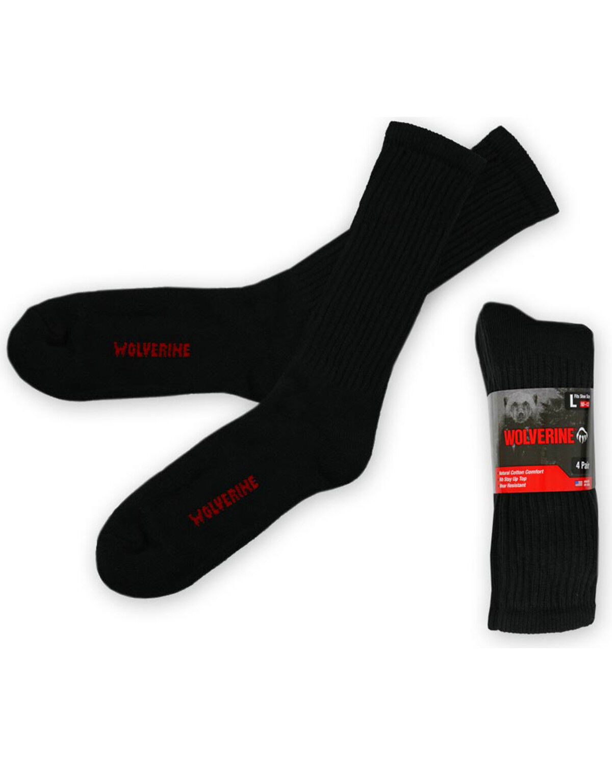 Wolverine Men's 4 Pack Work Socks 