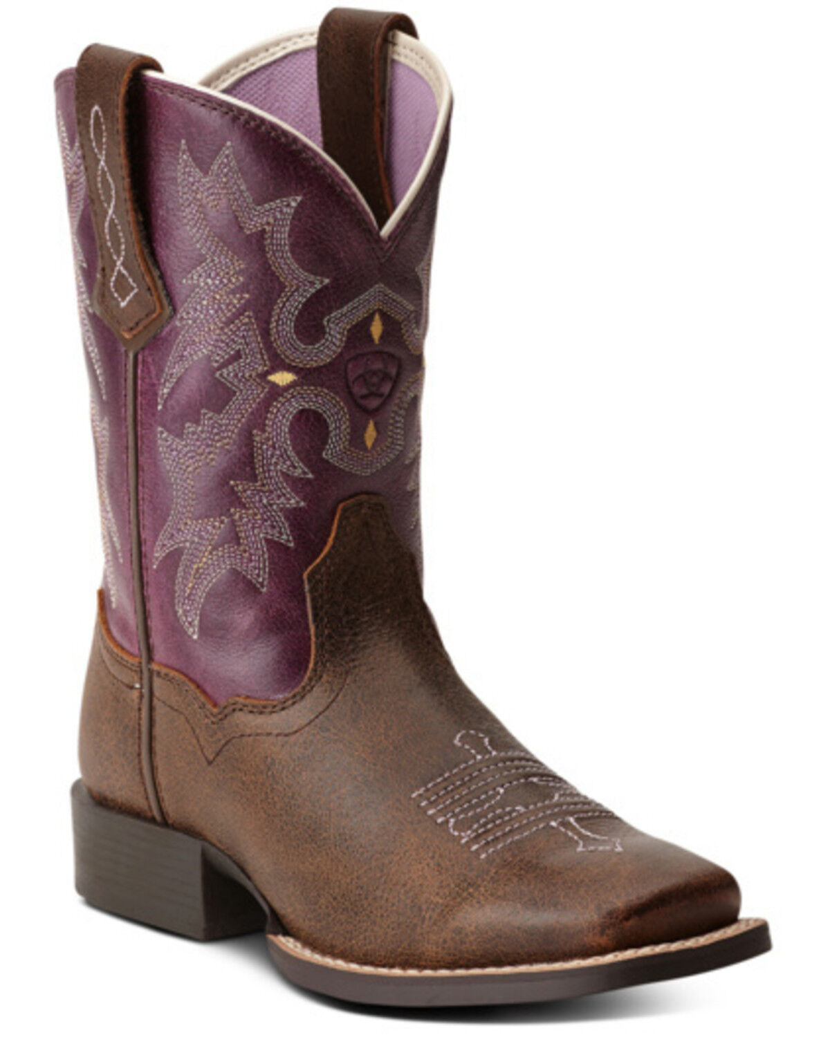 Ariat Girls' Tombstone Western Boots - Broad Square Toe 