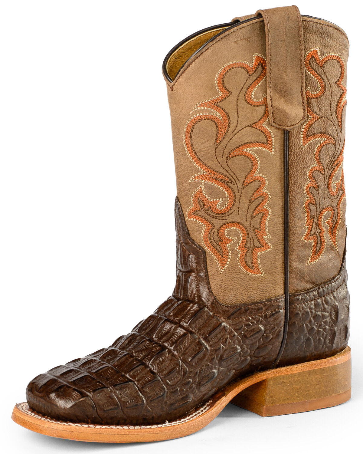 Horse Power Boys' Nile Croc Print Western Boots - Square Toe 