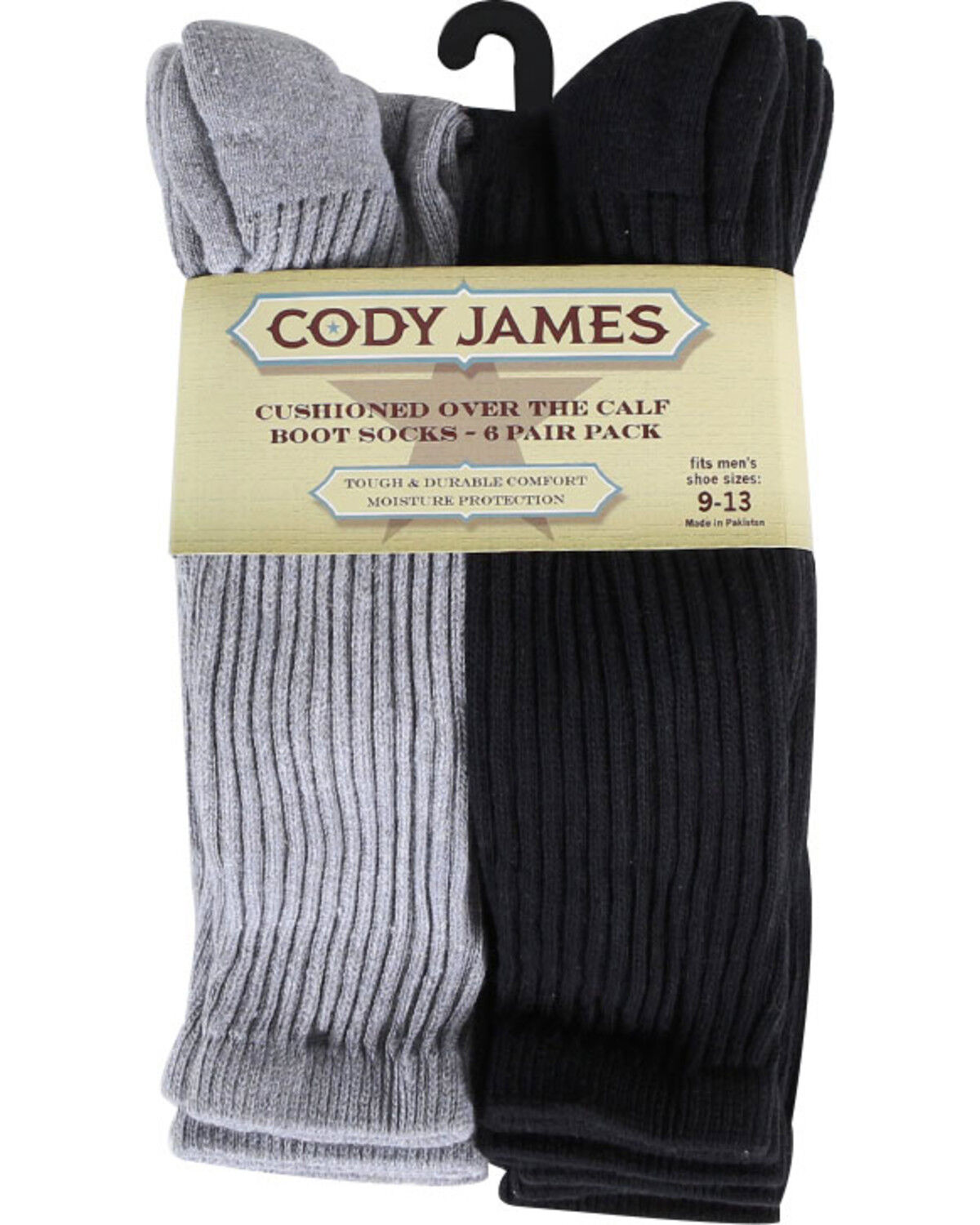 Cody James Men's Cushioned Boot Socks - 6 Pack 
