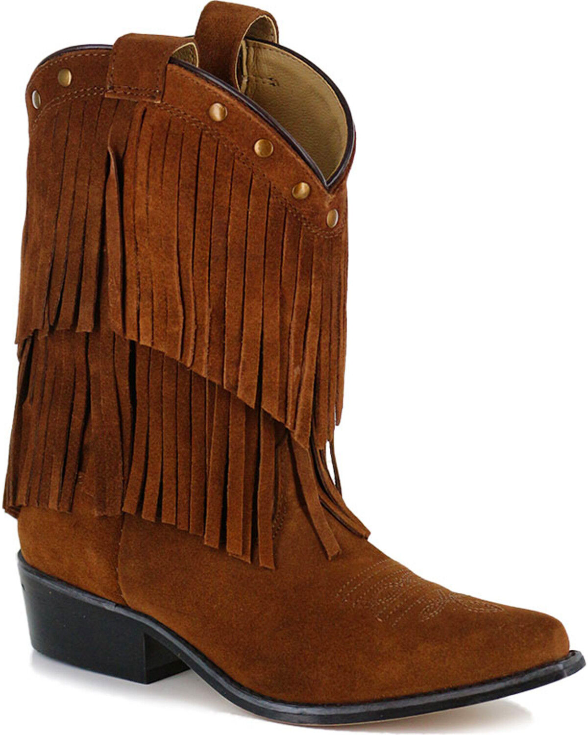 Shyanne Girls' Double-Fringe Western Boots - Snip Toe 