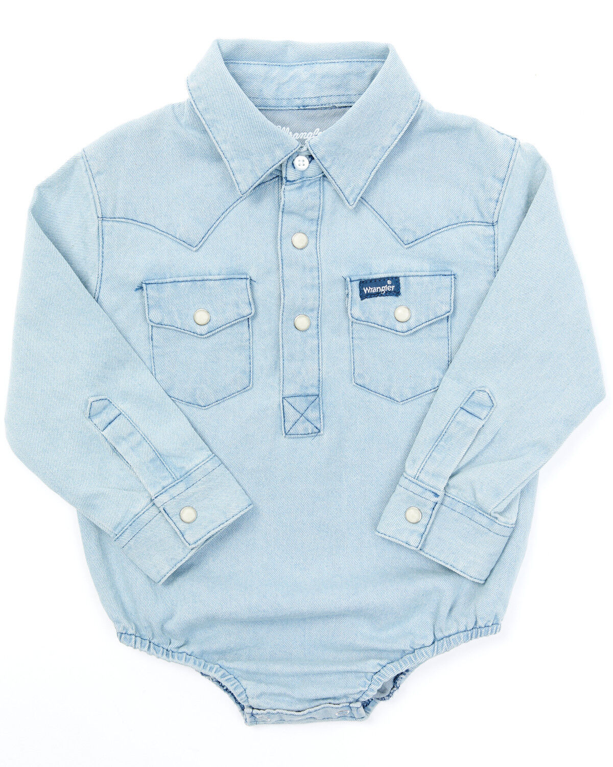 Wrangler Infant Boys' Long Sleeve Collared Onesie 