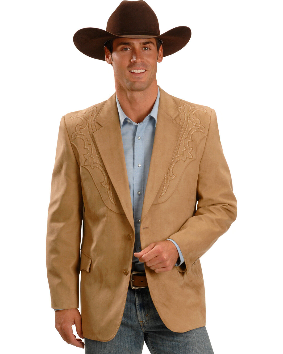 Circle S Men's Embroidered Micro-Suede Sportcoat 