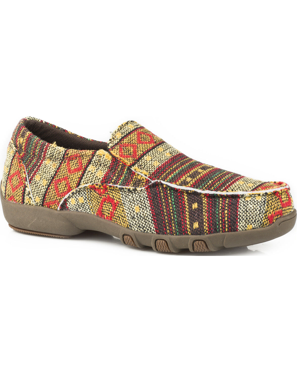 Roper Girls' Johnnie Multicolor Southwestern Driving Mocs - Moc Toe 