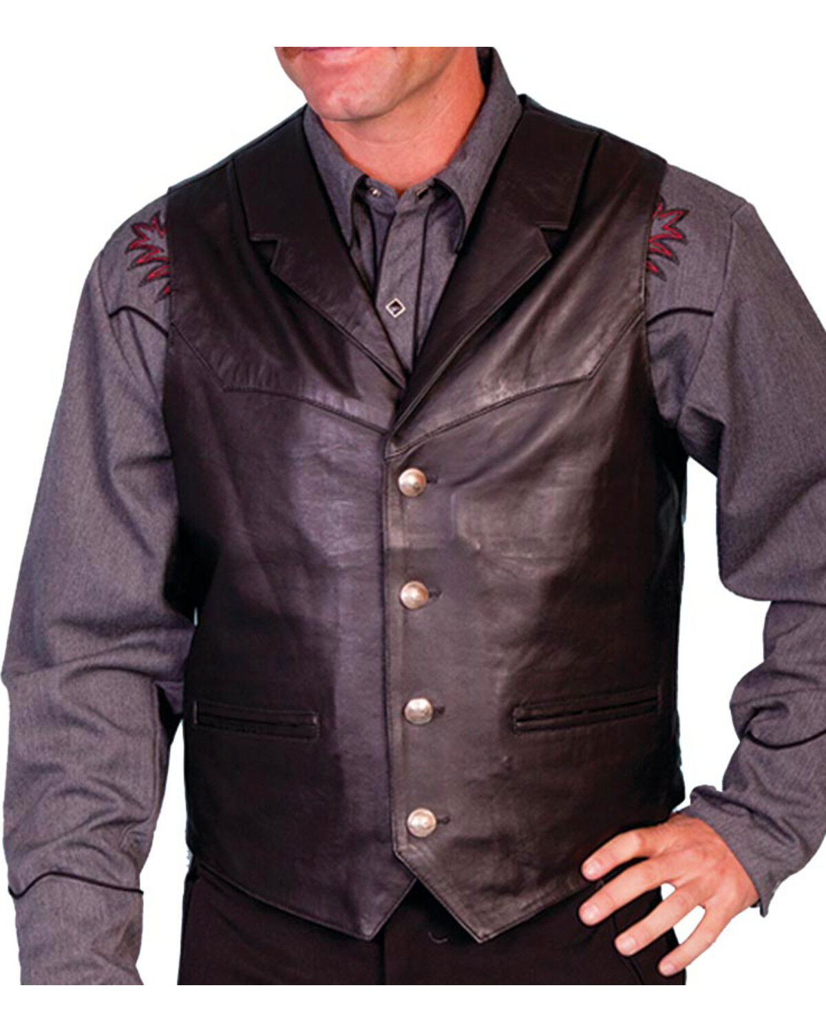 Scully Men's Lambskin Lapel Vest - Big 