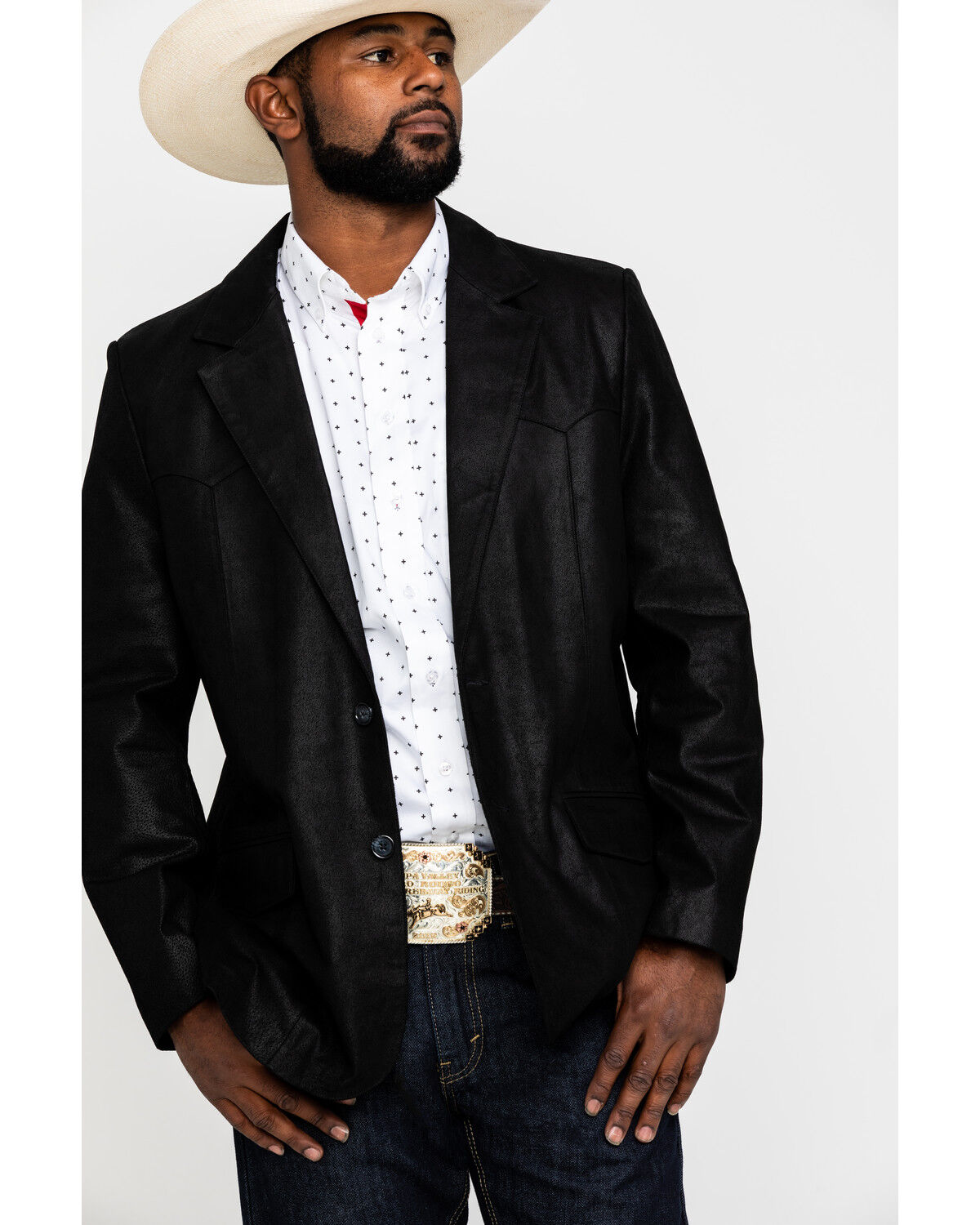 Cody James Men's Black Suede Blazer Jacket 