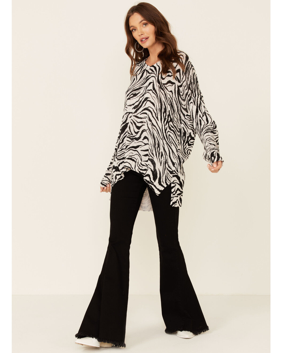 Show Me Your Mumu Women's Zebra Print Hug Me Pullover Sweater