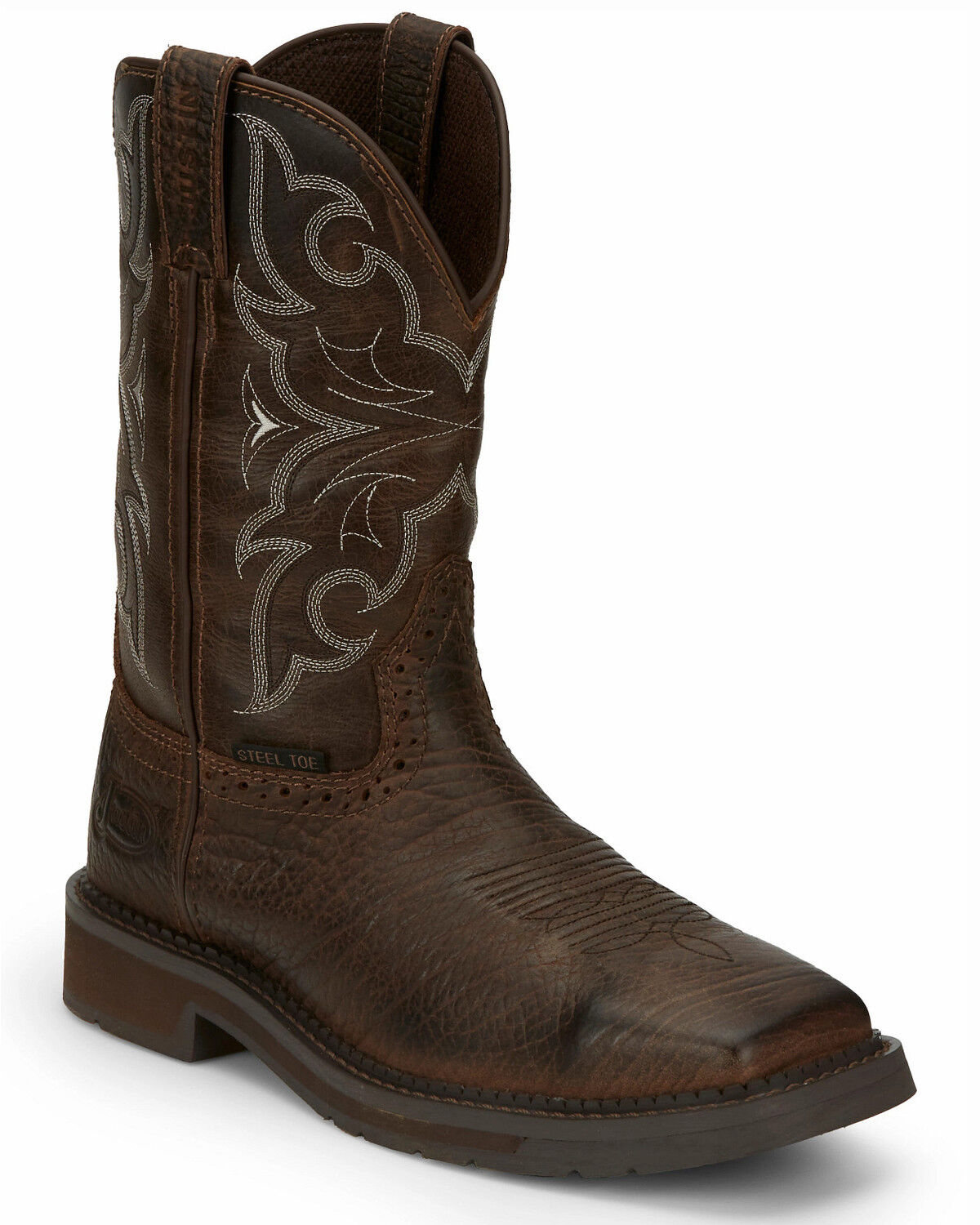 Justin Men's Amarillo Cactus Western Work Boots - Steel Toe 