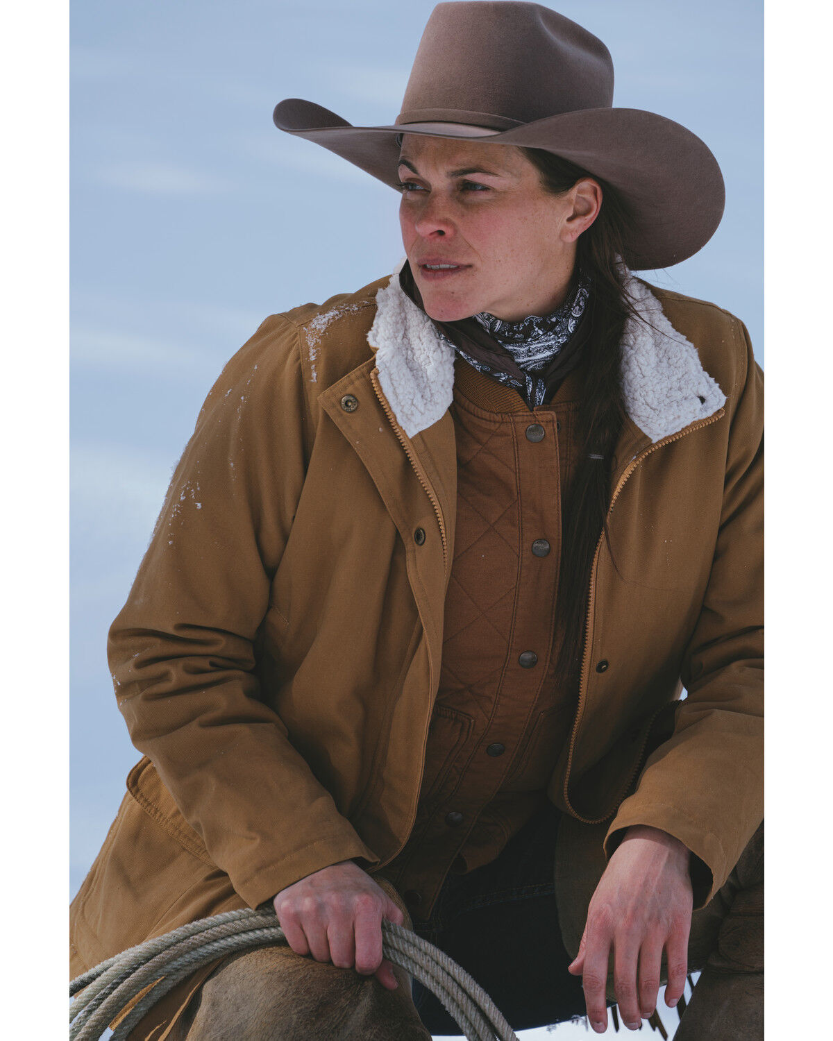 Outback Trading Co Women's Tan Canvas Juniper Fleece Hooded Jacket 