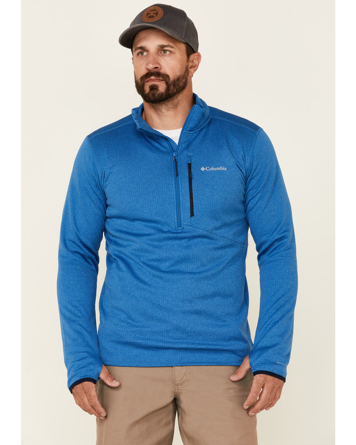 Columbia Men's Heather Indigo Park View 1/2 Zip Fleece Pullover 
