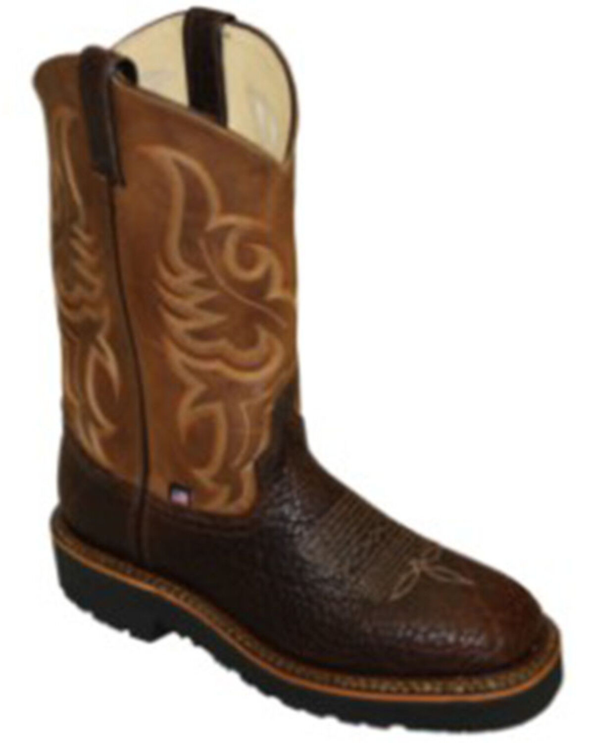 Abilene Men's Shrunken Bison Western Boots - Round Toe 