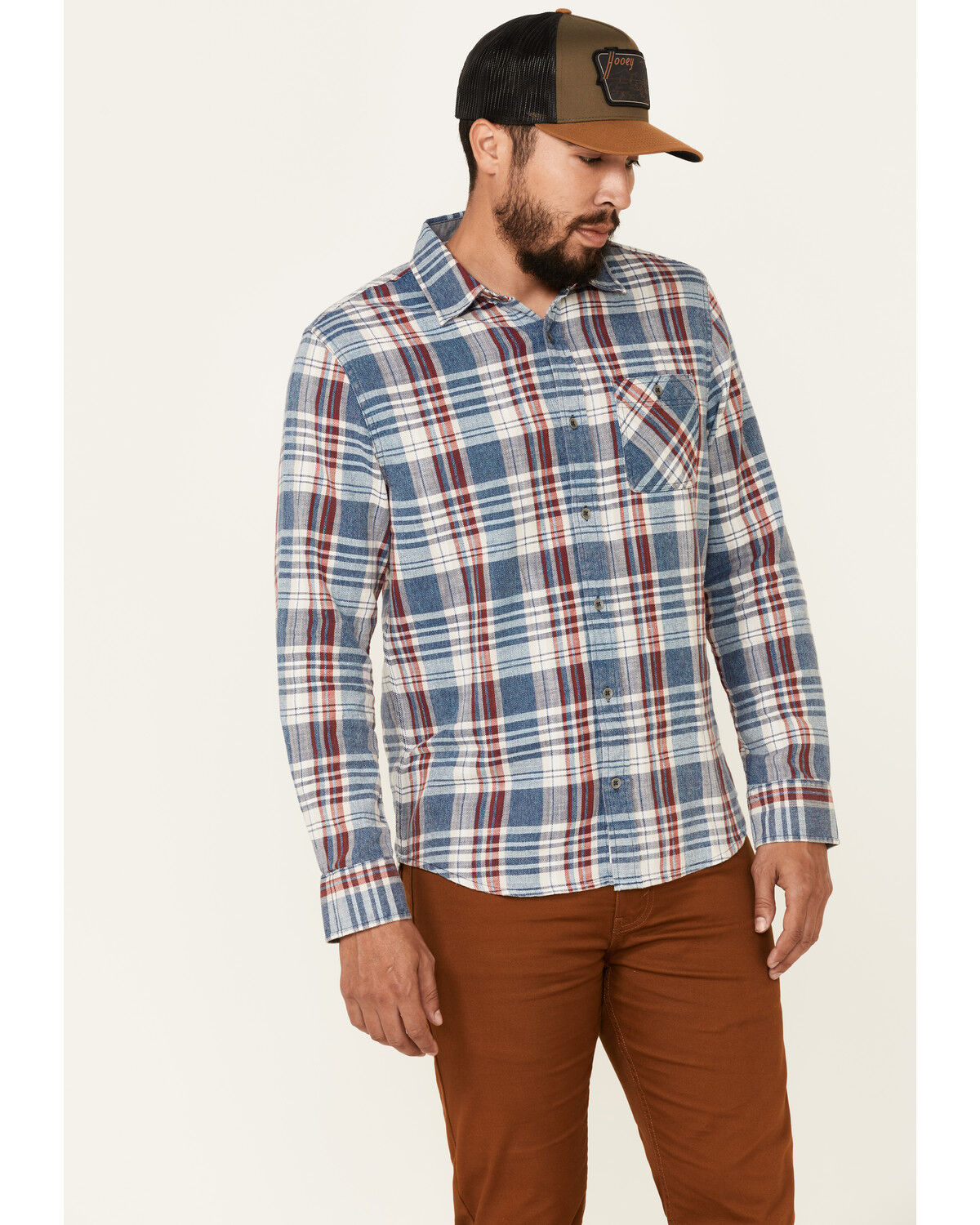 Flag & Anthem Men's Valinda Large Plaid Long Sleeve Button Down Western Shirt 