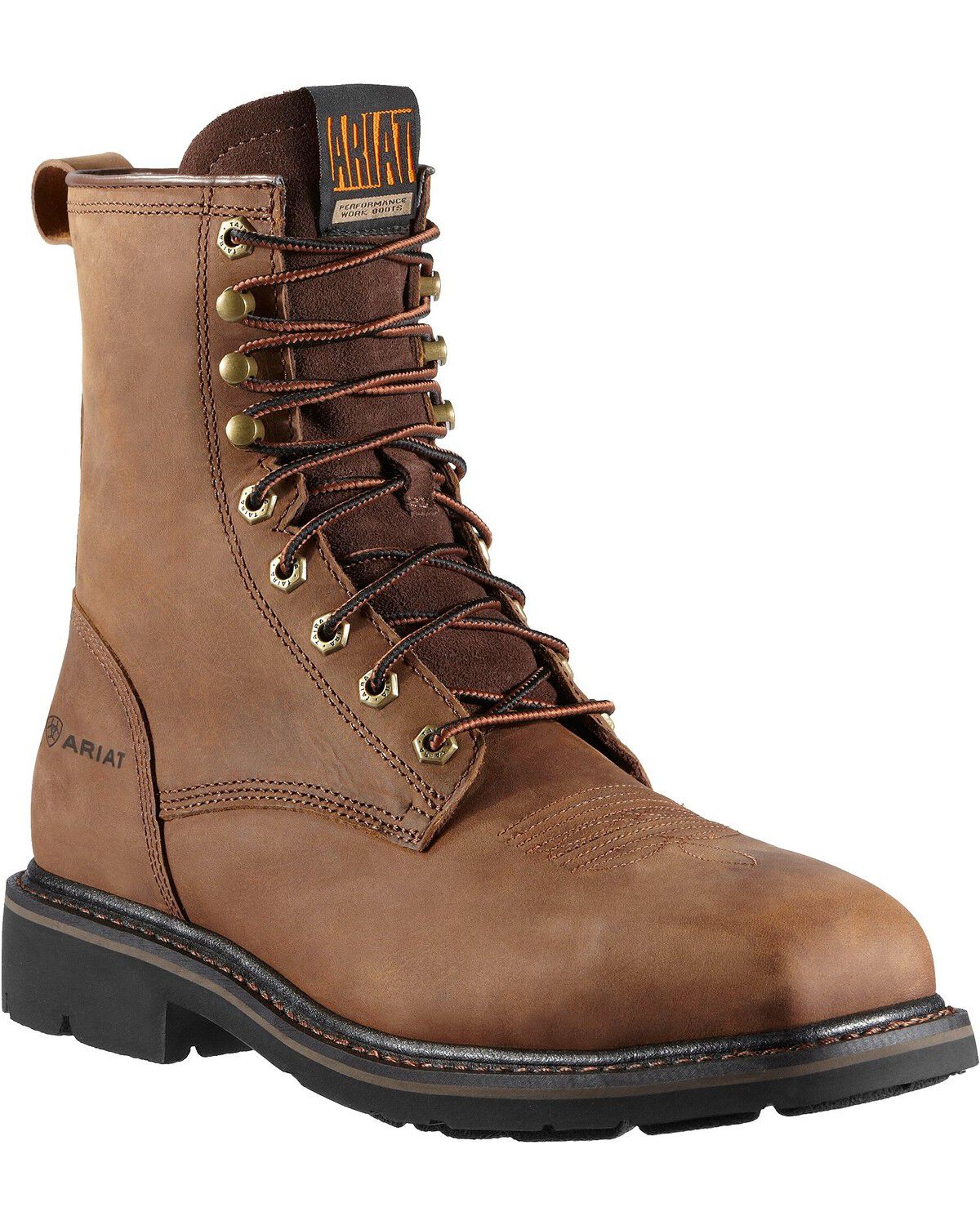 Ariat Men's Cascade 8" Lace-Up Work Boots - Steel Toe 