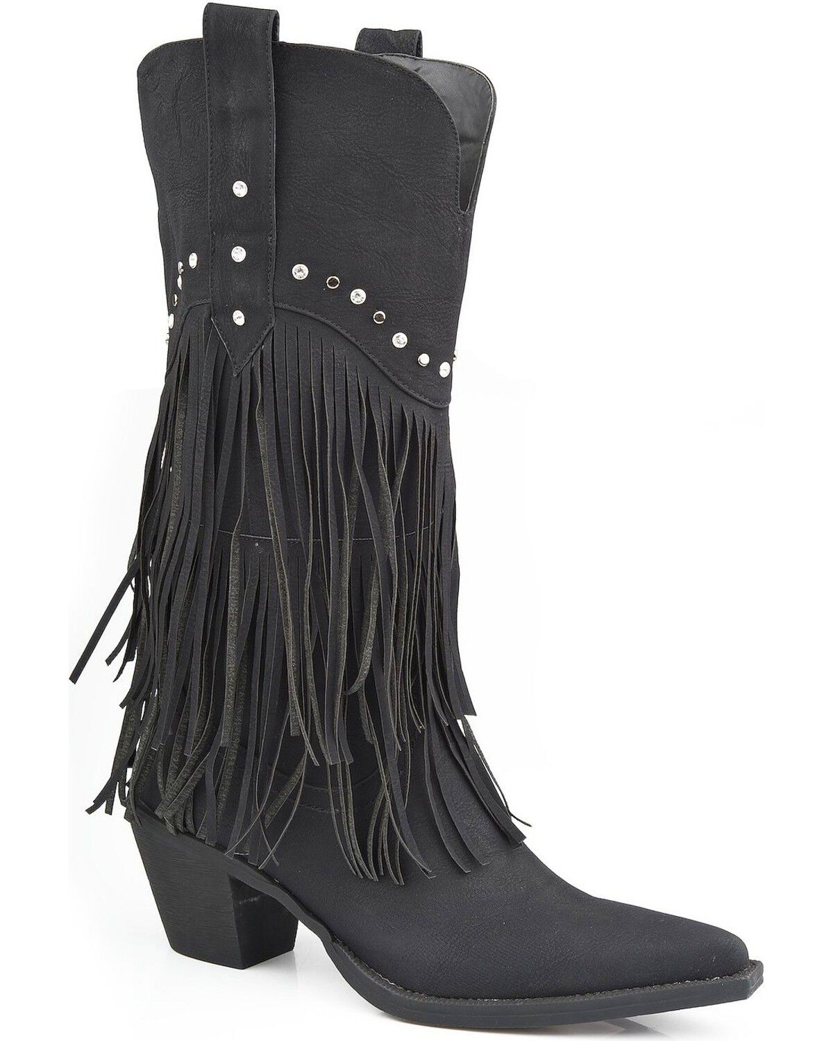 Roper Women's Rhinestone Fringe Western Boots - Snip Toe 