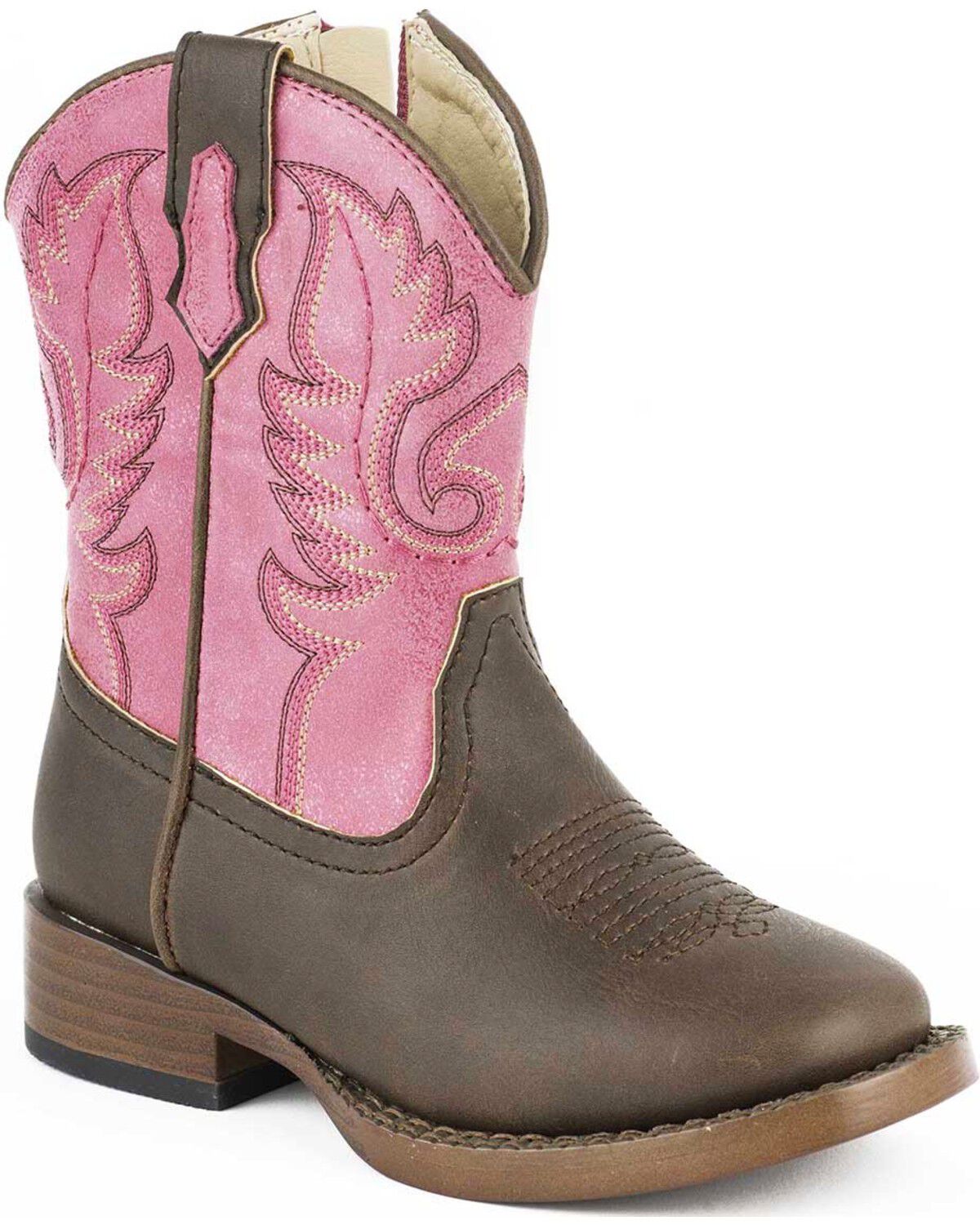 Roper Toddler Girls' Leather Western Boots - Square Toe 