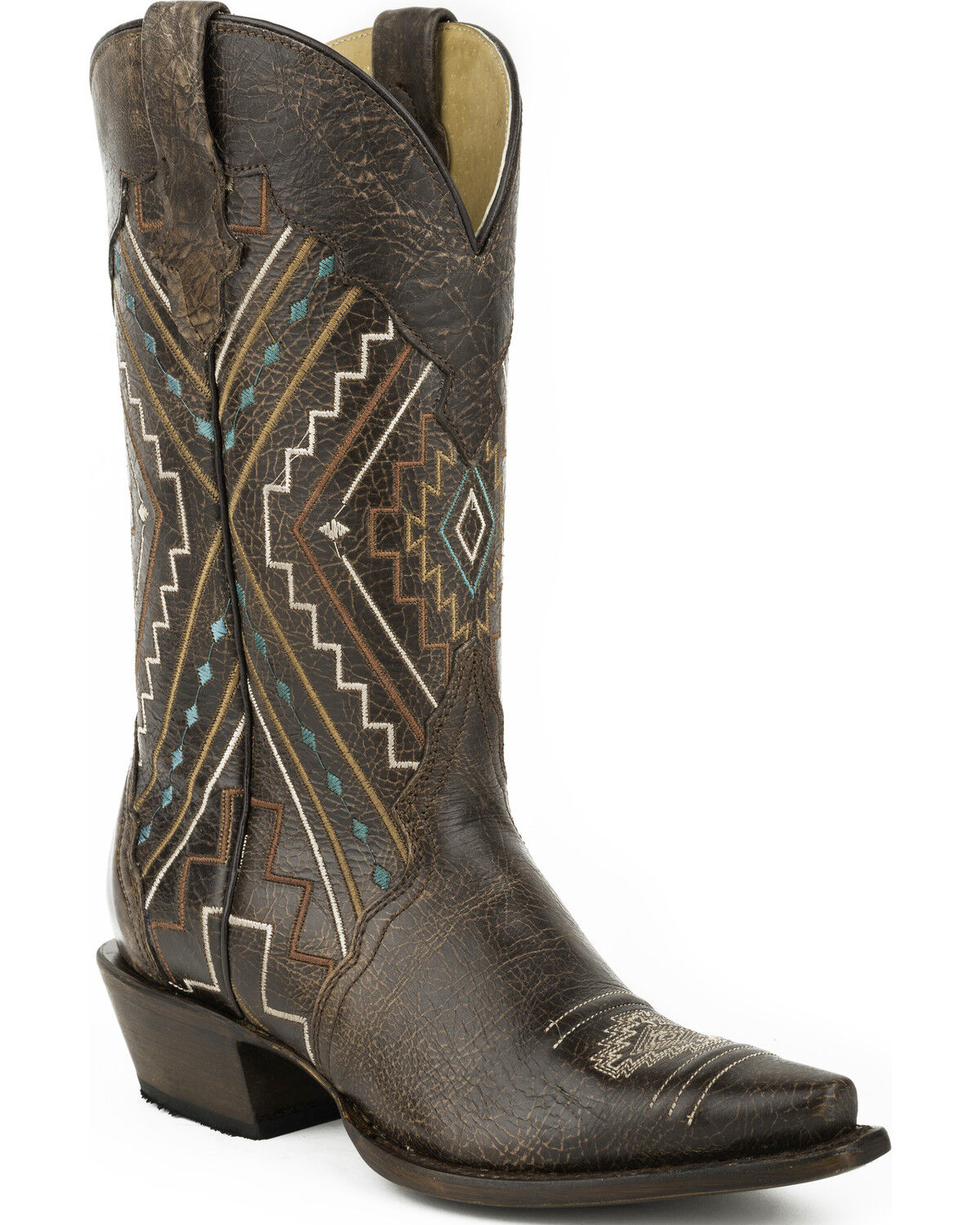 Roper Women's Neon Southwestern Sanded Western Boots - Snip Toe 
